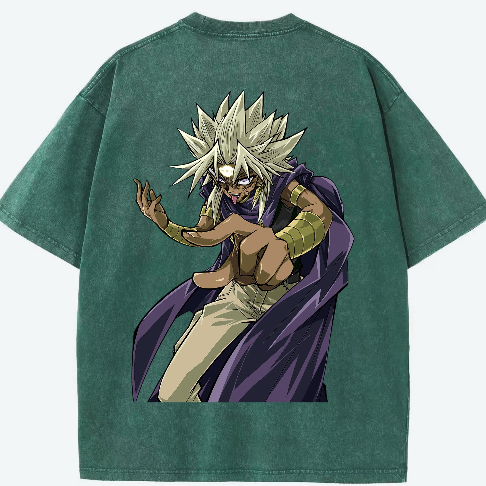 （画像用） 遊☆戯☆王 Yu-Gi-Oh! 綿100% ヴィンテージ風 半袖Tシャツ（背面プリント）